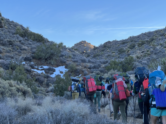 Backpackers in Joshua Tree